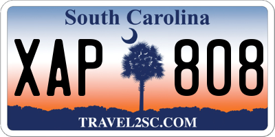 SC license plate XAP808