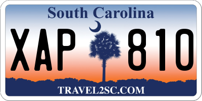SC license plate XAP810
