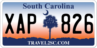 SC license plate XAP826