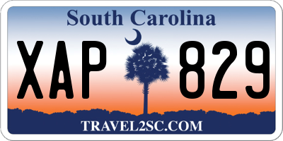 SC license plate XAP829