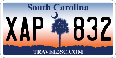 SC license plate XAP832
