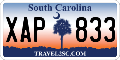 SC license plate XAP833