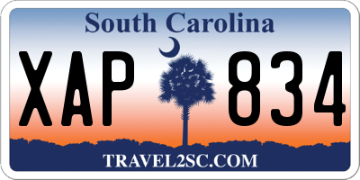 SC license plate XAP834