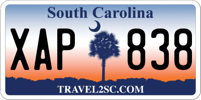 SC license plate XAP838