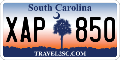 SC license plate XAP850