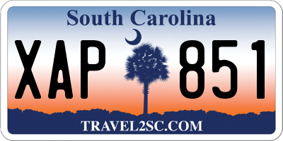 SC license plate XAP851