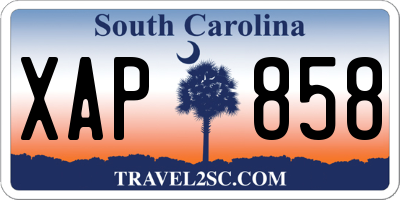 SC license plate XAP858