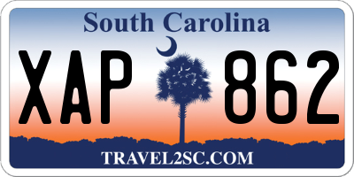 SC license plate XAP862