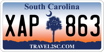 SC license plate XAP863