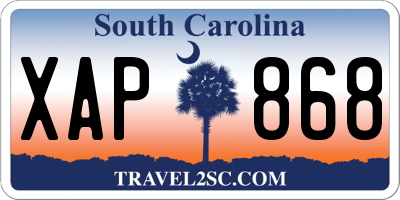 SC license plate XAP868