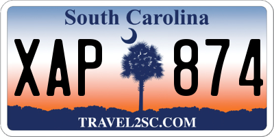 SC license plate XAP874