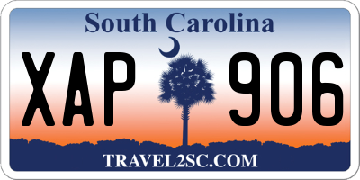 SC license plate XAP906