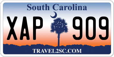 SC license plate XAP909