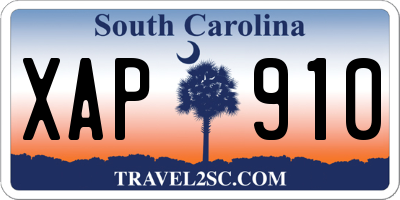 SC license plate XAP910