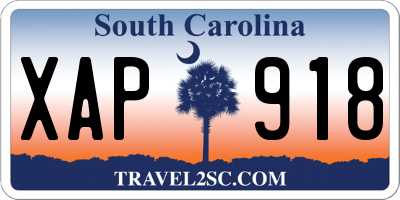 SC license plate XAP918