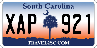 SC license plate XAP921