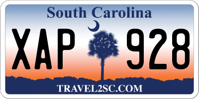 SC license plate XAP928