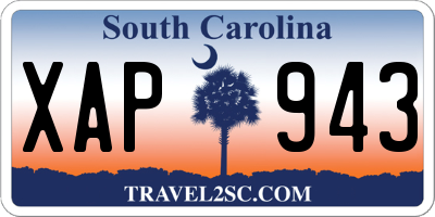 SC license plate XAP943