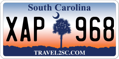 SC license plate XAP968