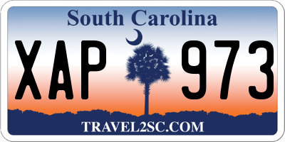 SC license plate XAP973