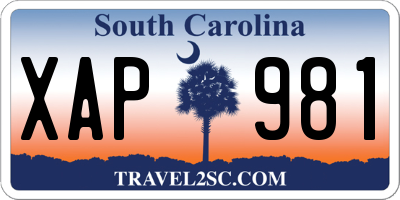 SC license plate XAP981