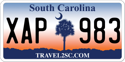 SC license plate XAP983