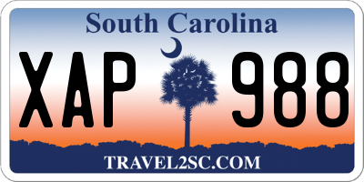 SC license plate XAP988