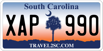 SC license plate XAP990