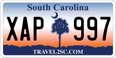 SC license plate XAP997