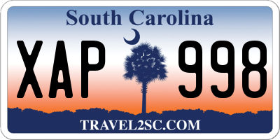 SC license plate XAP998
