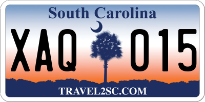 SC license plate XAQ015