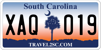 SC license plate XAQ019