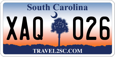 SC license plate XAQ026