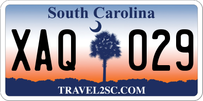 SC license plate XAQ029