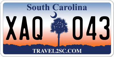 SC license plate XAQ043