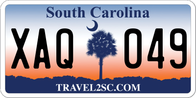 SC license plate XAQ049