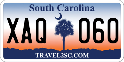 SC license plate XAQ060