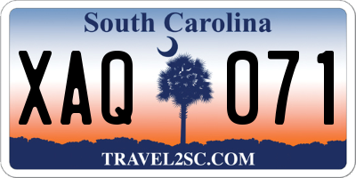 SC license plate XAQ071