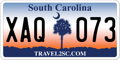 SC license plate XAQ073