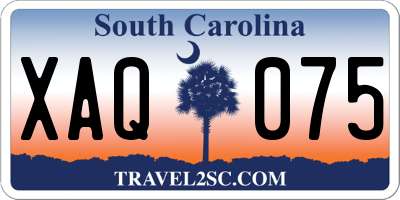 SC license plate XAQ075