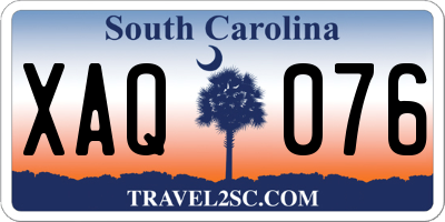 SC license plate XAQ076