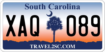 SC license plate XAQ089
