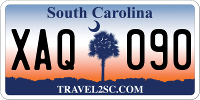 SC license plate XAQ090