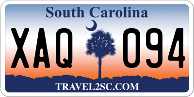 SC license plate XAQ094