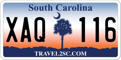 SC license plate XAQ116