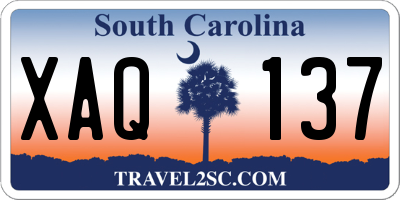 SC license plate XAQ137