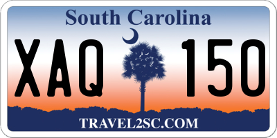 SC license plate XAQ150