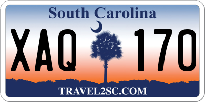 SC license plate XAQ170
