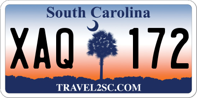 SC license plate XAQ172