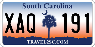 SC license plate XAQ191